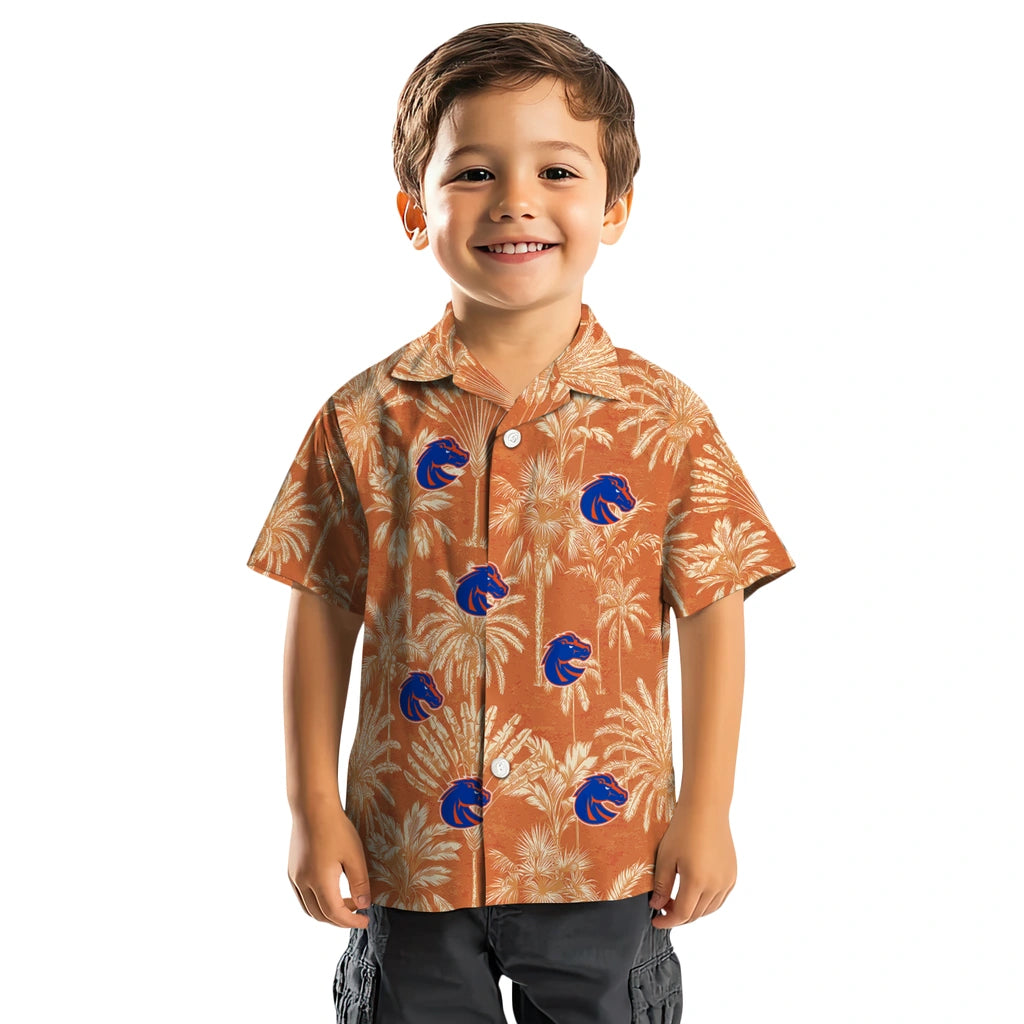 Boise State Broncos Hawaiian Shirt - Vintage Palm Tree | Moonbestprint