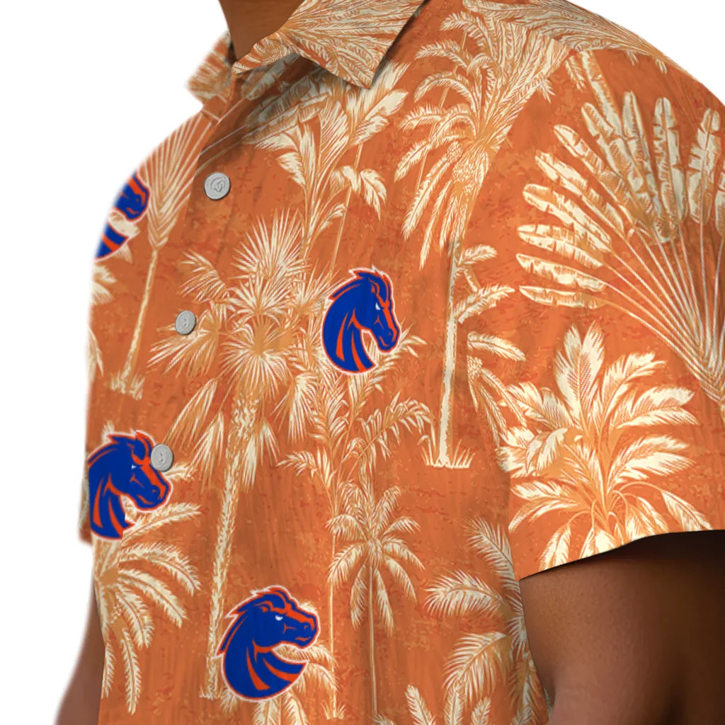 Boise State Broncos Hawaiian Shirt - Vintage Palm Tree | Moonbestprint