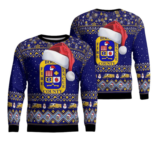 Boone County Fire Protection District AOP Christmas Sweater ? Usalast