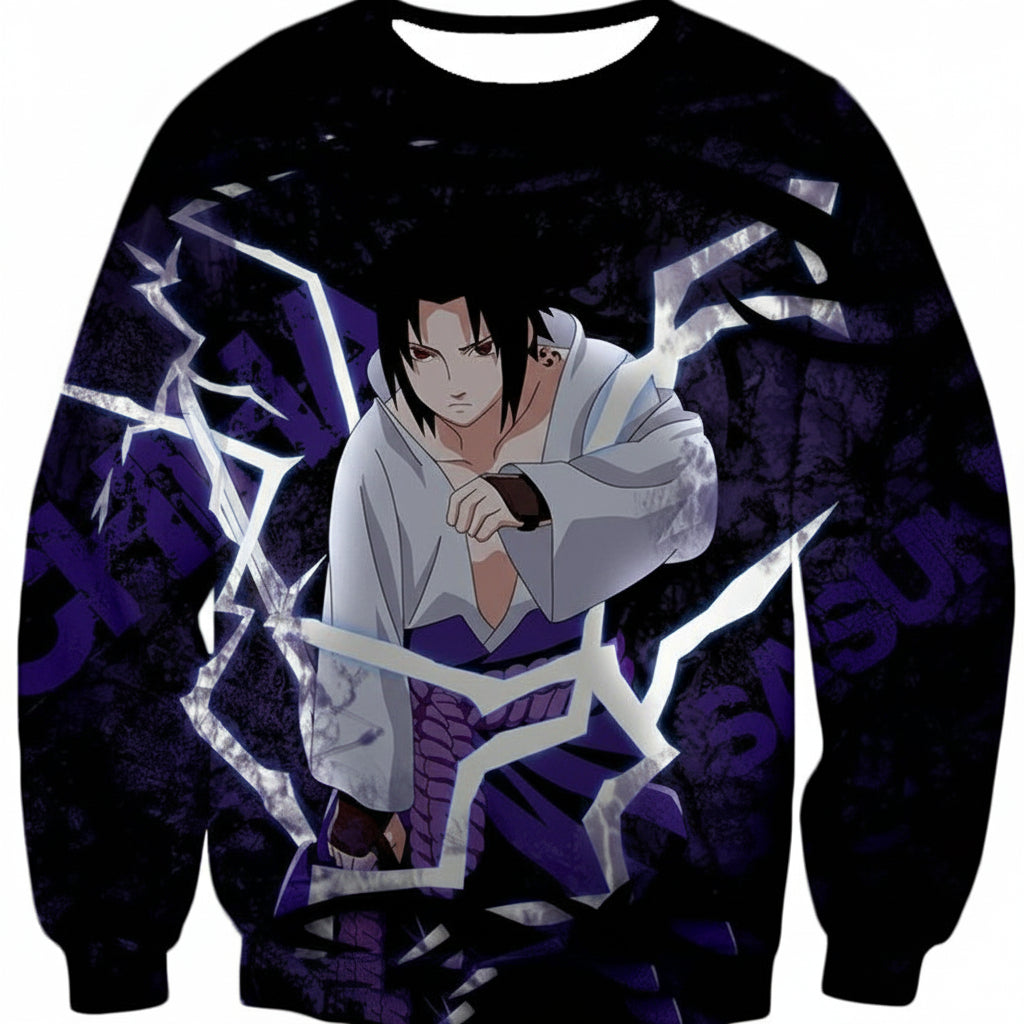 Boruto Powerful Lightning Ninja Sasuke Uchiha Action Black Sweater Sh9921 ? Usalast