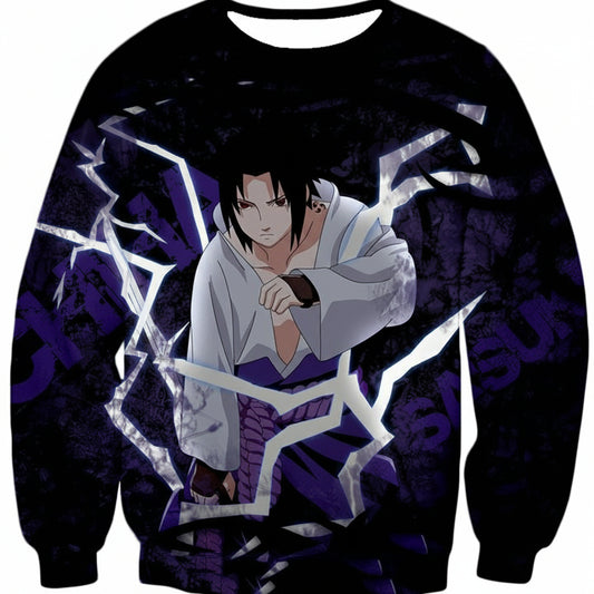 Boruto Powerful Lightning Ninja Sasuke Uchiha Action Black Sweater Sh9921 ? Usalast