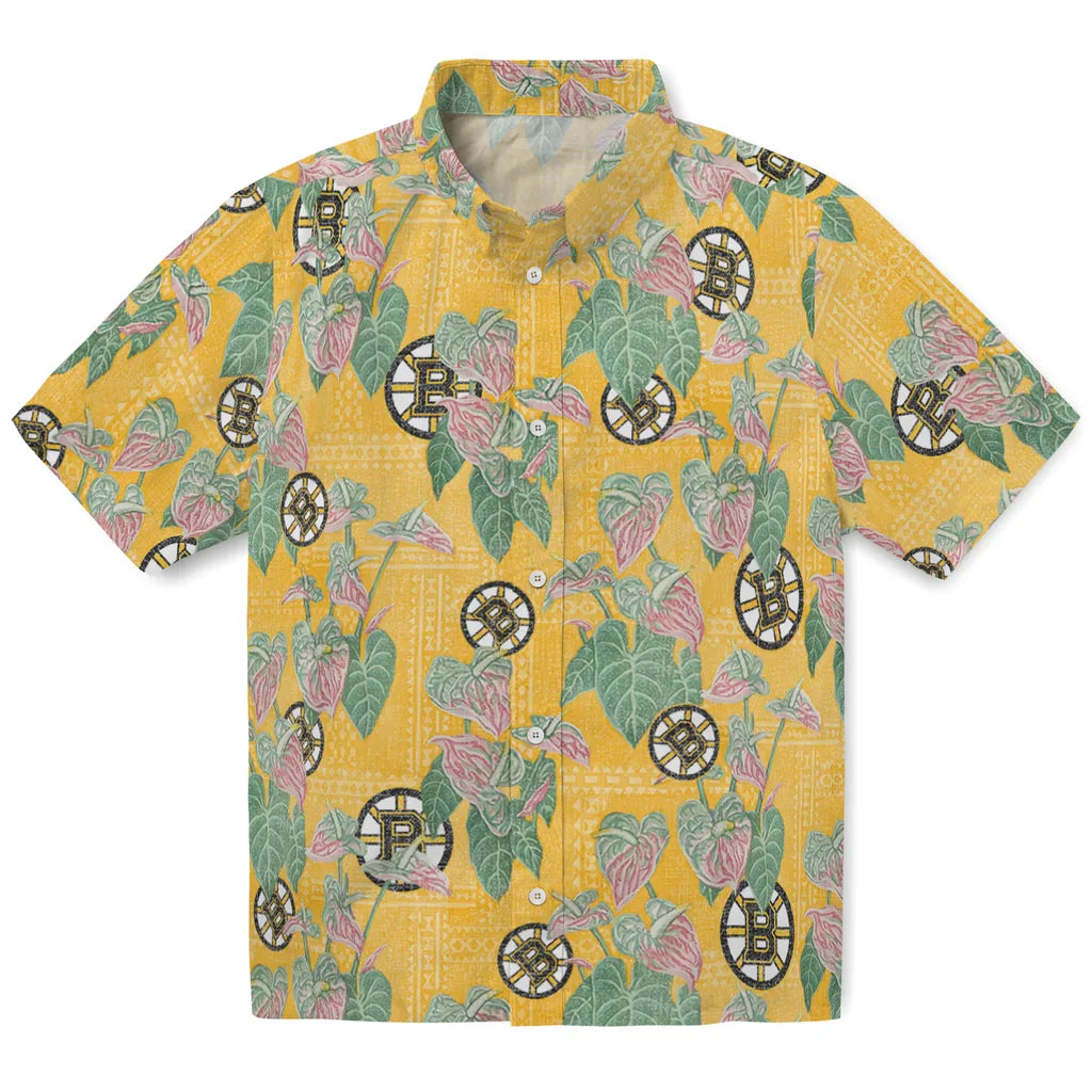 Boston Bruins Hawaiian Shirt - Anthurium Overlay – Moonbestprint