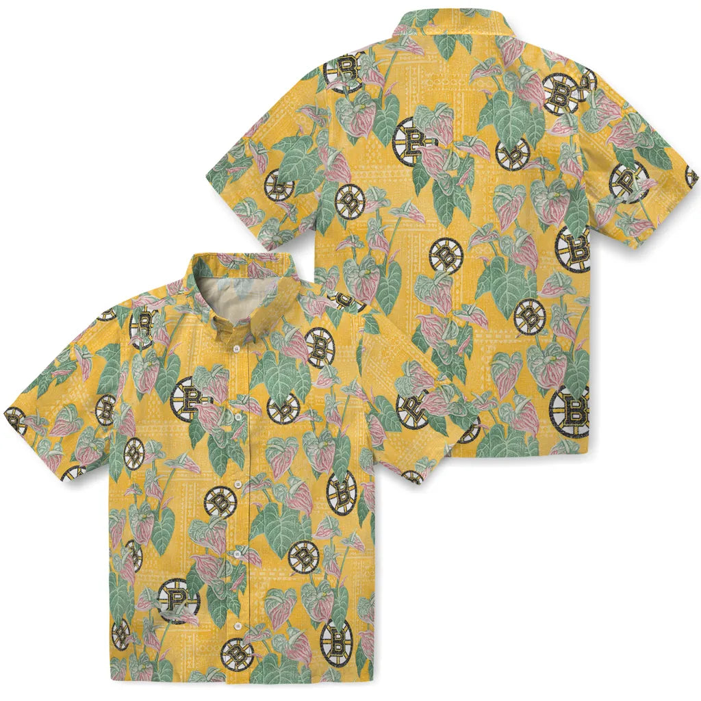 Boston Bruins Hawaiian Shirt - Anthurium Overlay – Moonbestprint