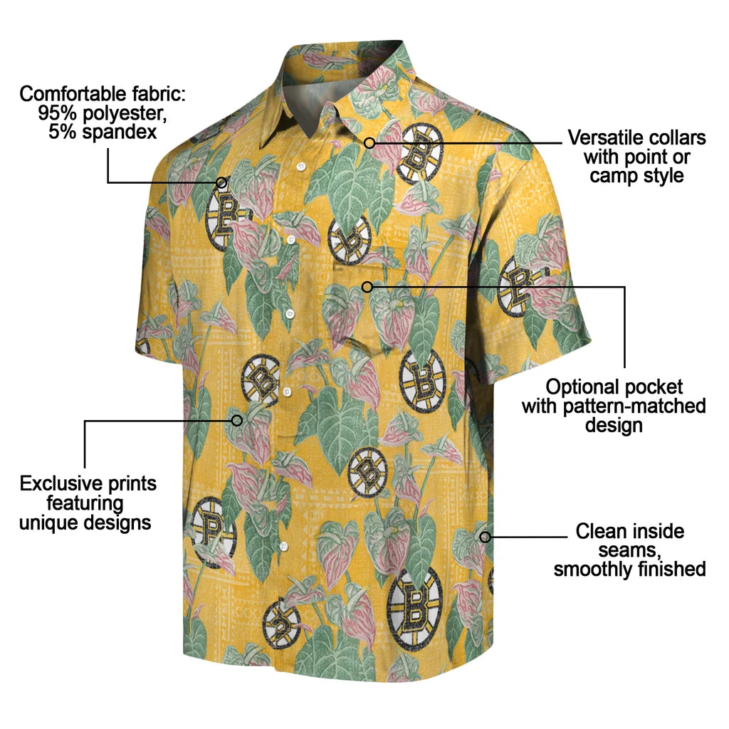Boston Bruins Hawaiian Shirt - Anthurium Overlay – Moonbestprint