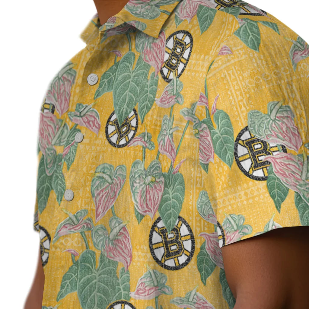 Boston Bruins Hawaiian Shirt - Anthurium Overlay – Moonbestprint