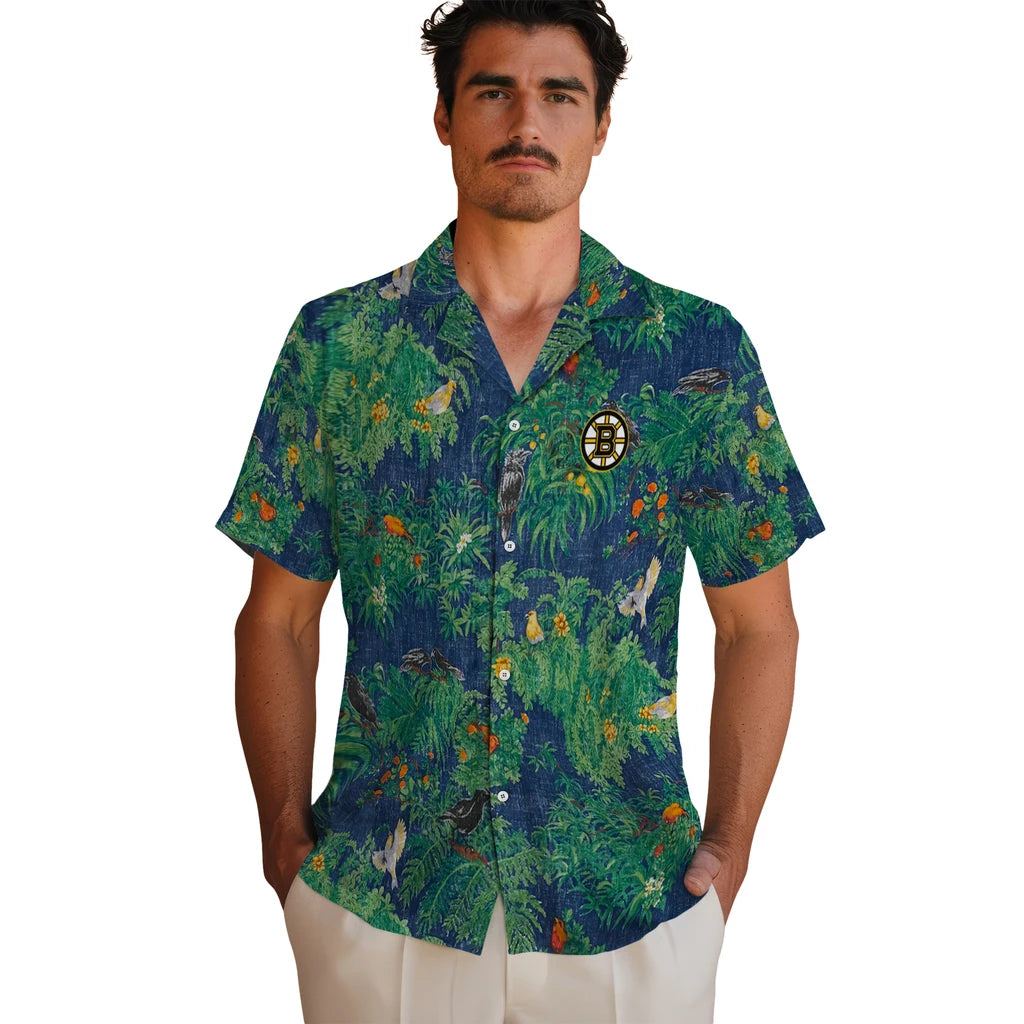 Boston Bruins Hawaiian Shirt - Bird Canopy | Moonbestprint