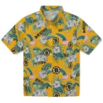 Boston Bruins Hawaiian Shirt - Flamingo and Hibiscus – Moonbestprint