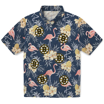 Boston Bruins Hawaiian Shirt - Flamingo Hibiscus – Moonbestprint