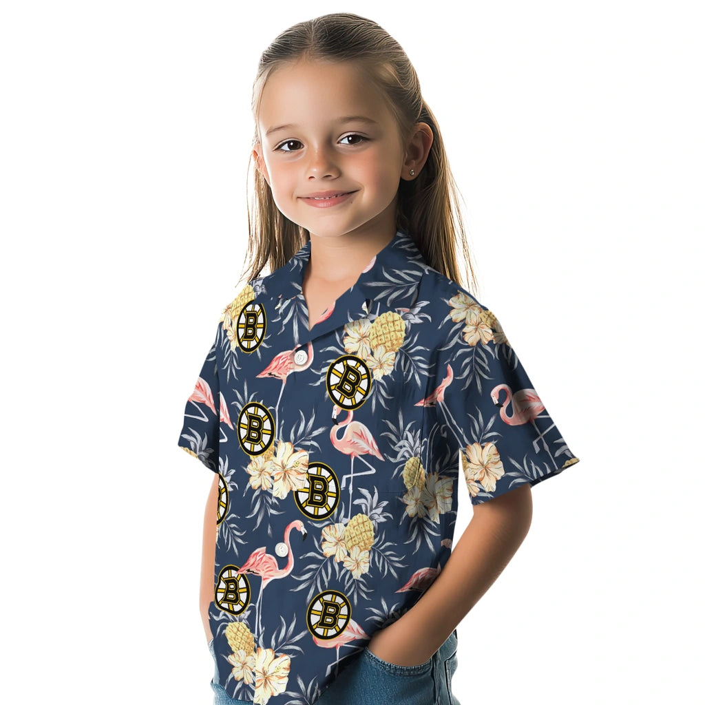 Boston Bruins Hawaiian Shirt - Flamingo Hibiscus – Moonbestprint