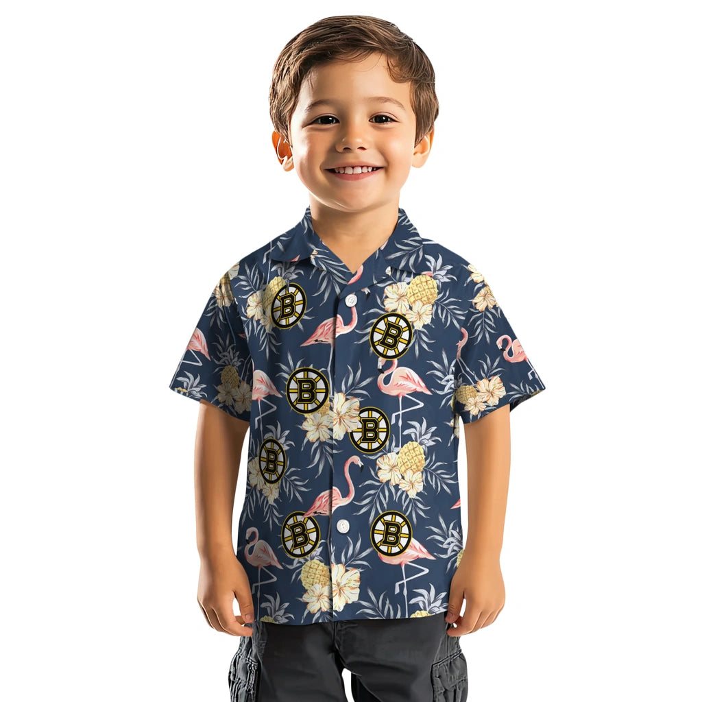 Boston Bruins Hawaiian Shirt - Flamingo Hibiscus – Moonbestprint