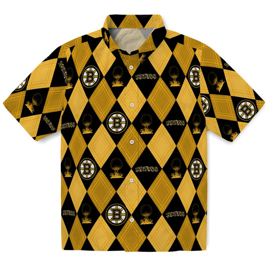 Boston Bruins Hawaiian Shirt - Golfing Plaid - Moonbestprint