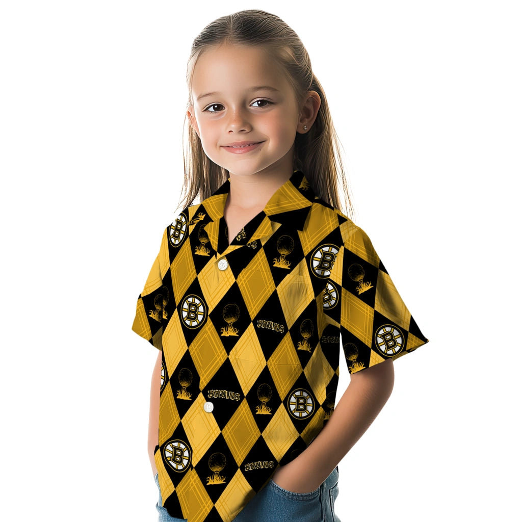Boston Bruins Hawaiian Shirt - Golfing Plaid – Moonbestprint