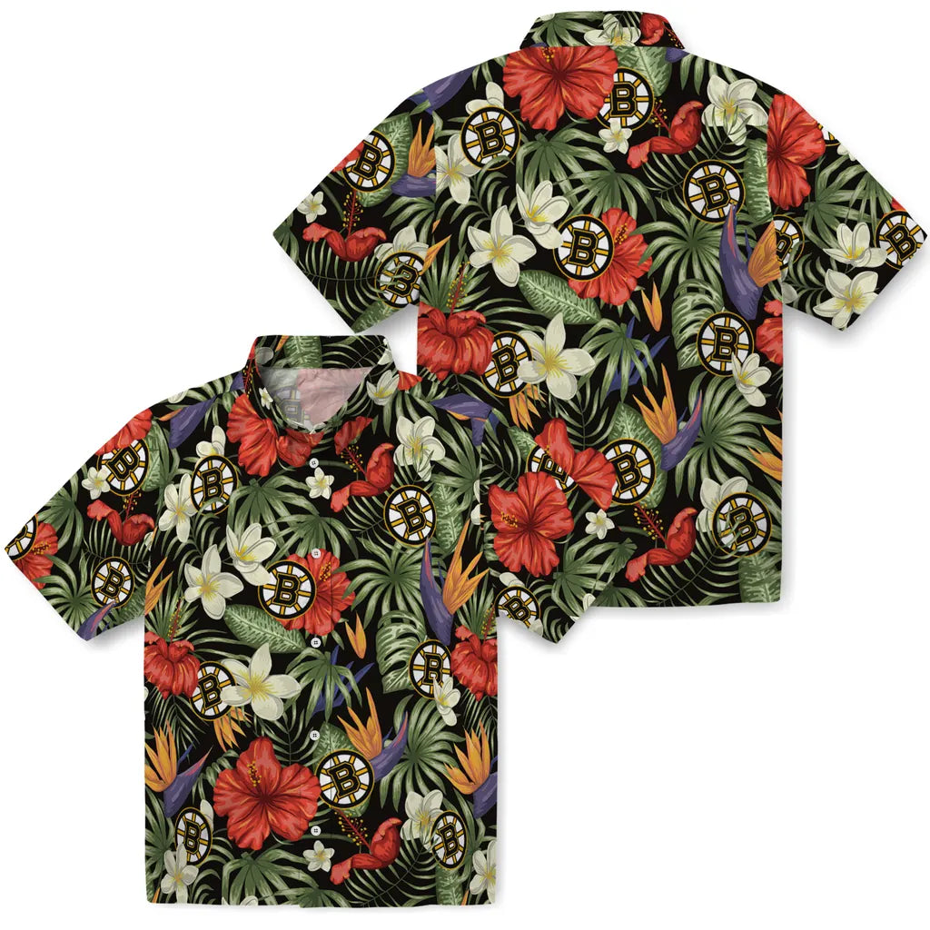 Boston Bruins Hawaiian Shirt - Hawaii Floral Hibiscus – Moonbestprint