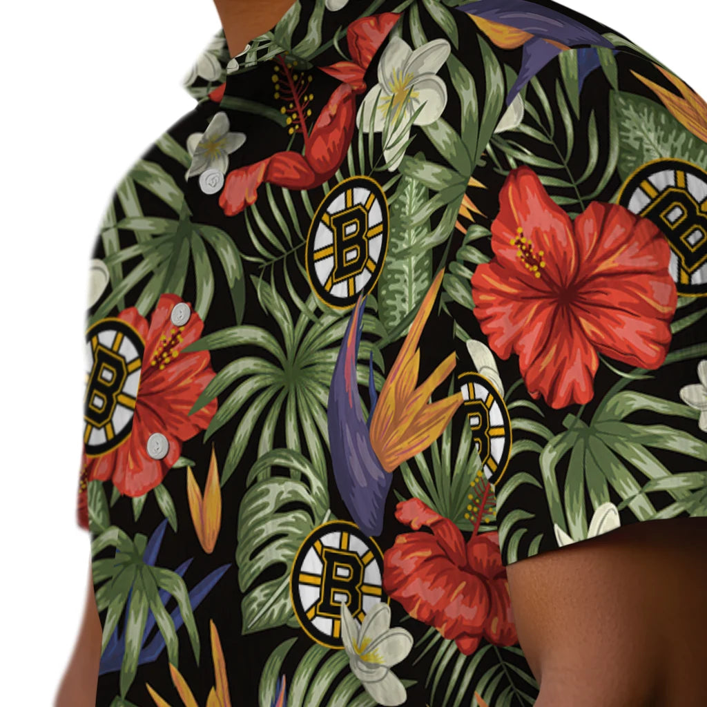 Boston Bruins Hawaiian Shirt - Hawaii Floral Hibiscus – Moonbestprint