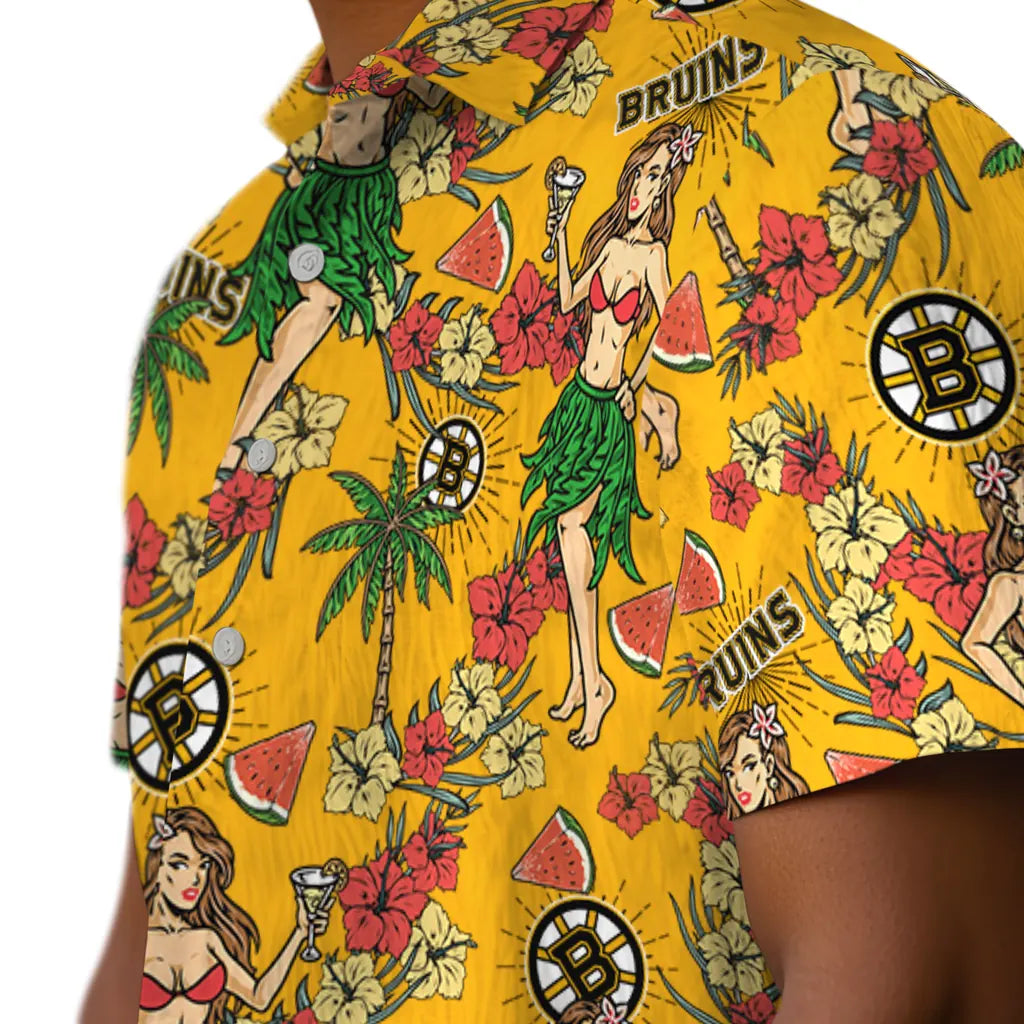 Boston Bruins Hawaiian Shirt - Hawaiian Girls Design – Moonbestprint