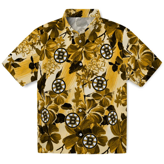 Boston Bruins Hawaiian Shirt - Hibiscus Arrangement | Moonbestprint