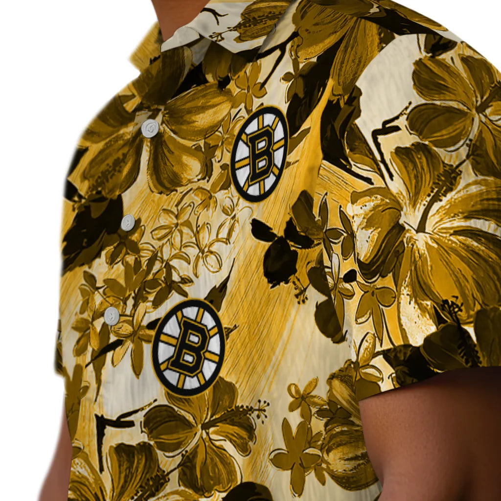 Boston Bruins Hawaiian Shirt - Hibiscus Arrangement – Moonbestprint