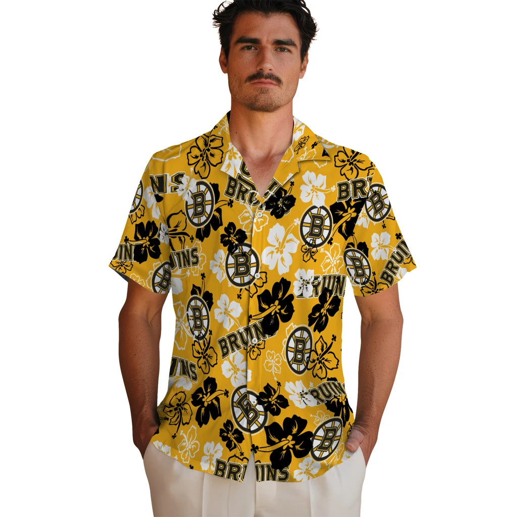Boston Bruins Hibiscus Bloom Hawaiian Shirt – Moonbestprint