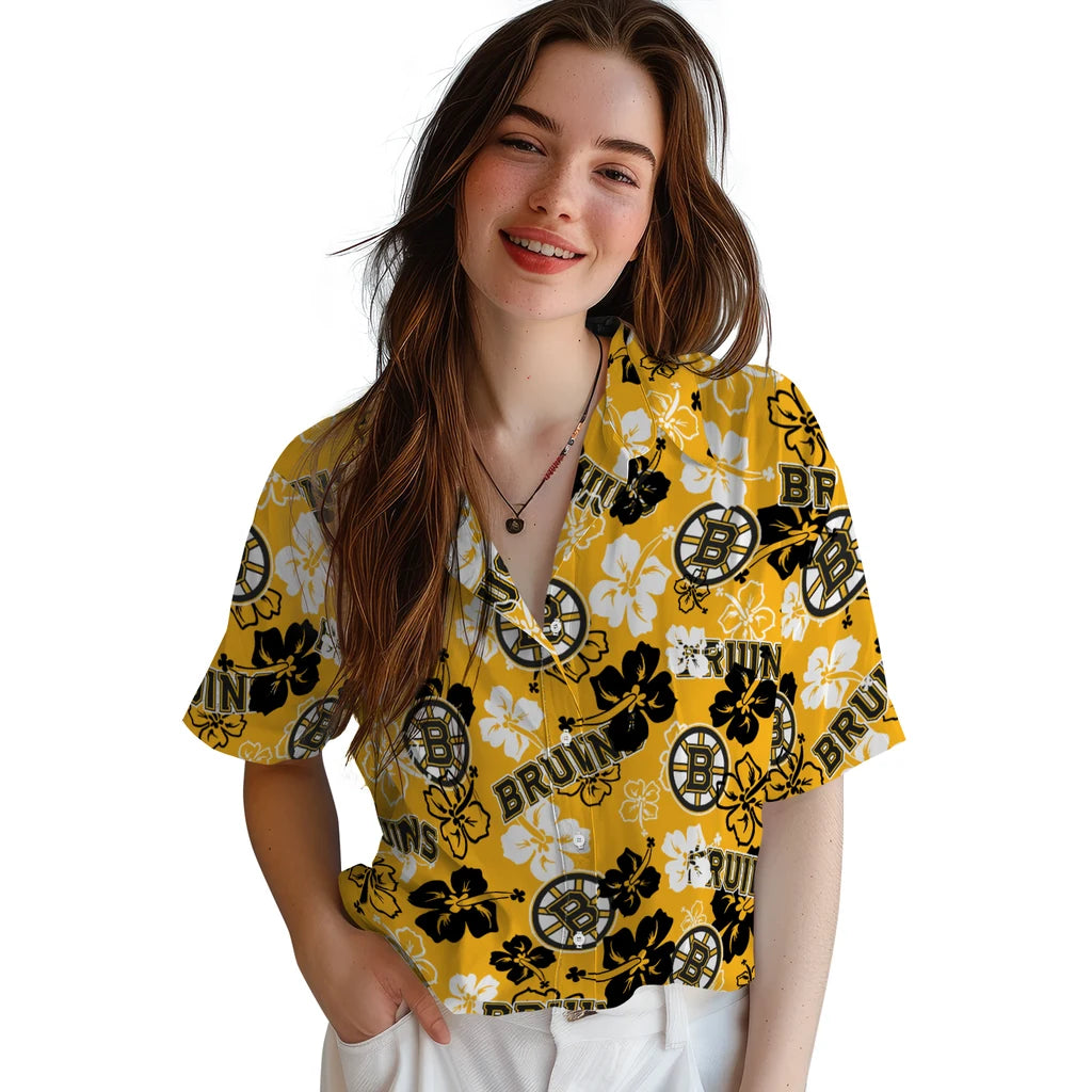 Boston Bruins Hibiscus Bloom Hawaiian Shirt – Moonbestprint