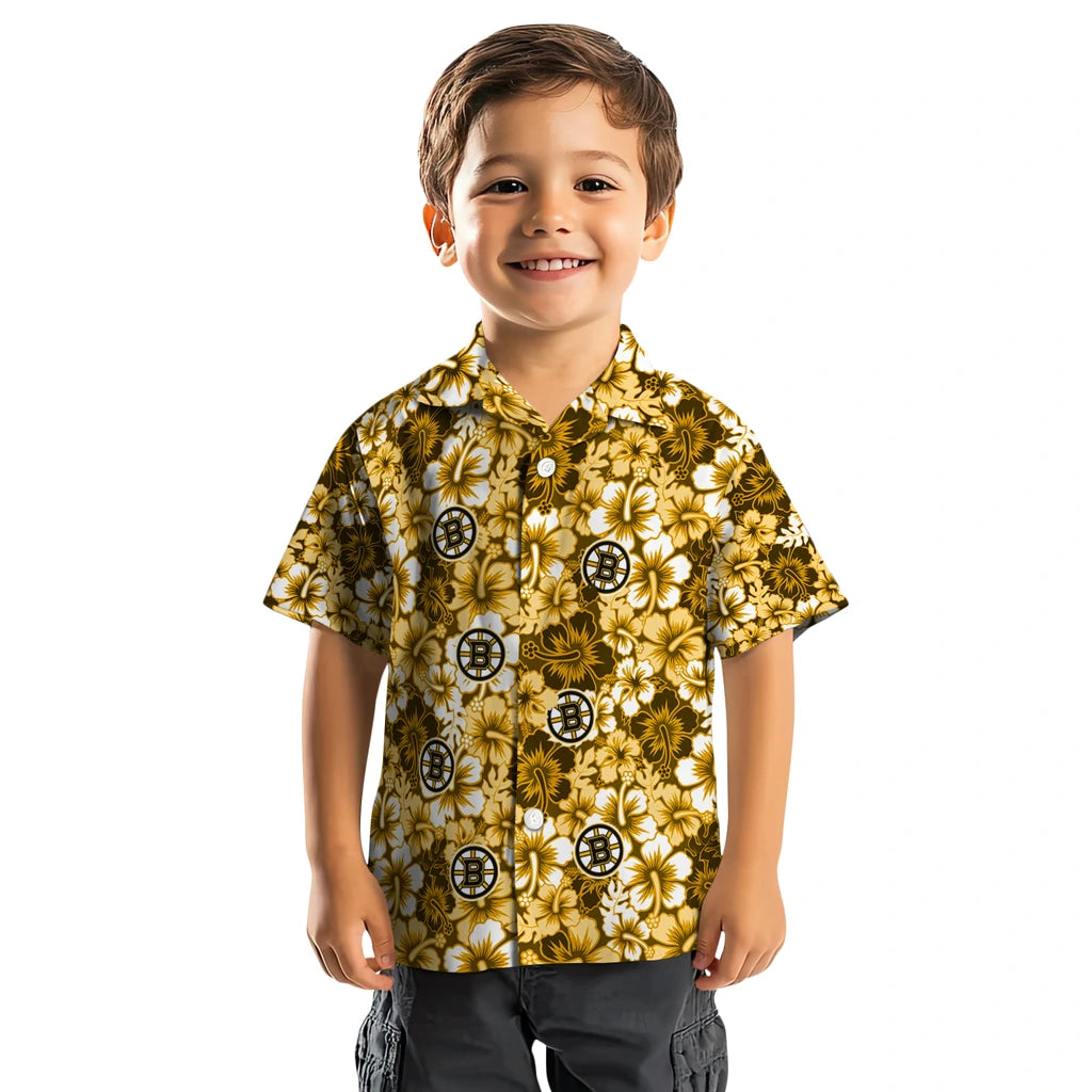 Boston Bruins Hawaiian Shirt - Hibiscus Blooms | Moonbestprint