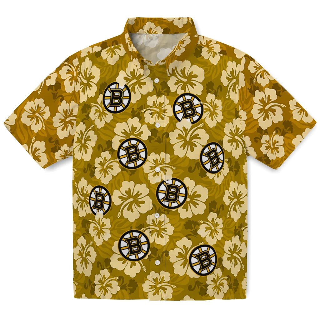 Boston Bruins Hawaiian Shirt - Hibiscus Cluster – Moonbestprint