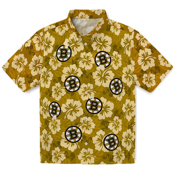 Boston Bruins Hawaiian Shirt - Hibiscus Cluster – Moonbestprint
