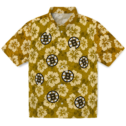 Boston Bruins Hawaiian Shirt - Hibiscus Cluster – Moonbestprint