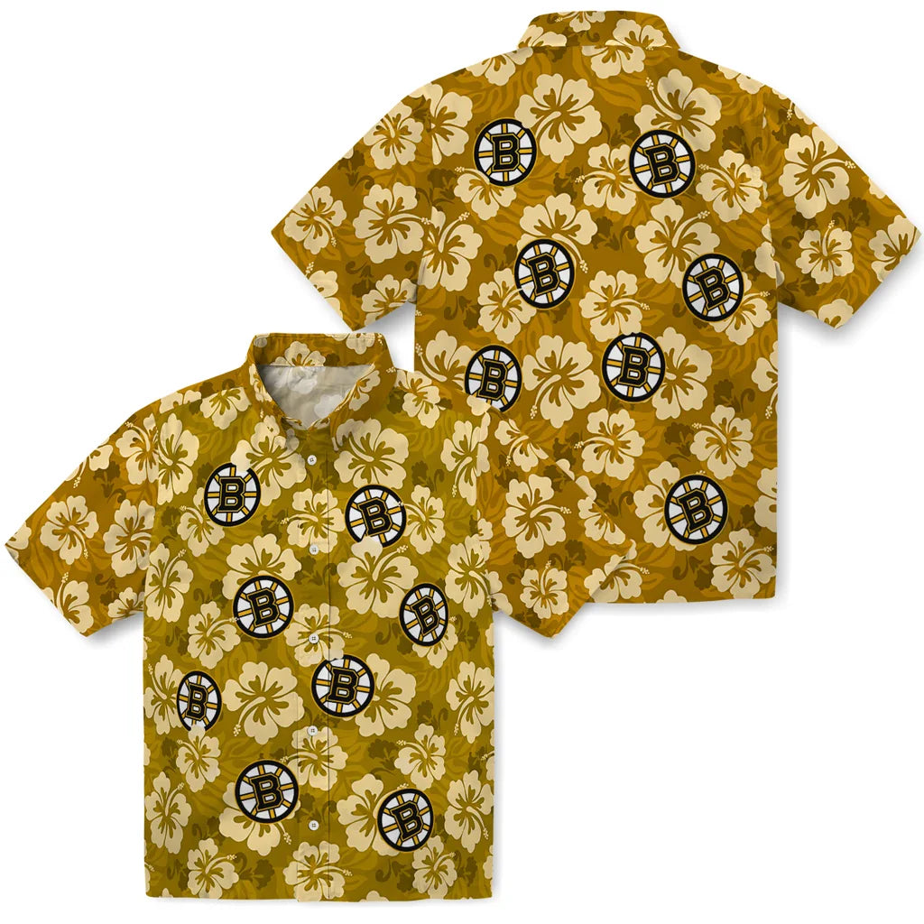 Boston Bruins Hawaiian Shirt - Hibiscus Cluster – Moonbestprint