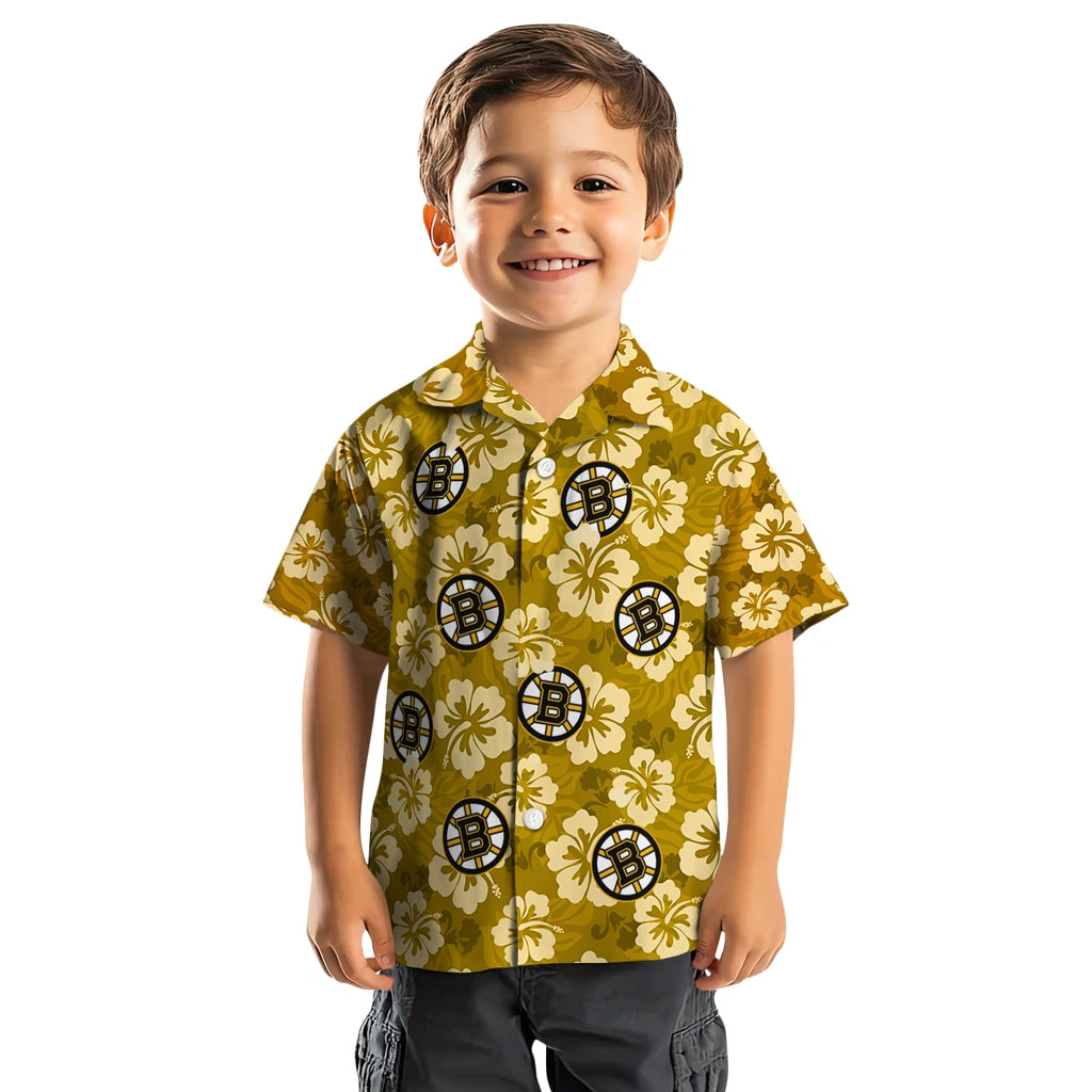 Boston Bruins Hawaiian Shirt - Hibiscus Cluster – Moonbestprint