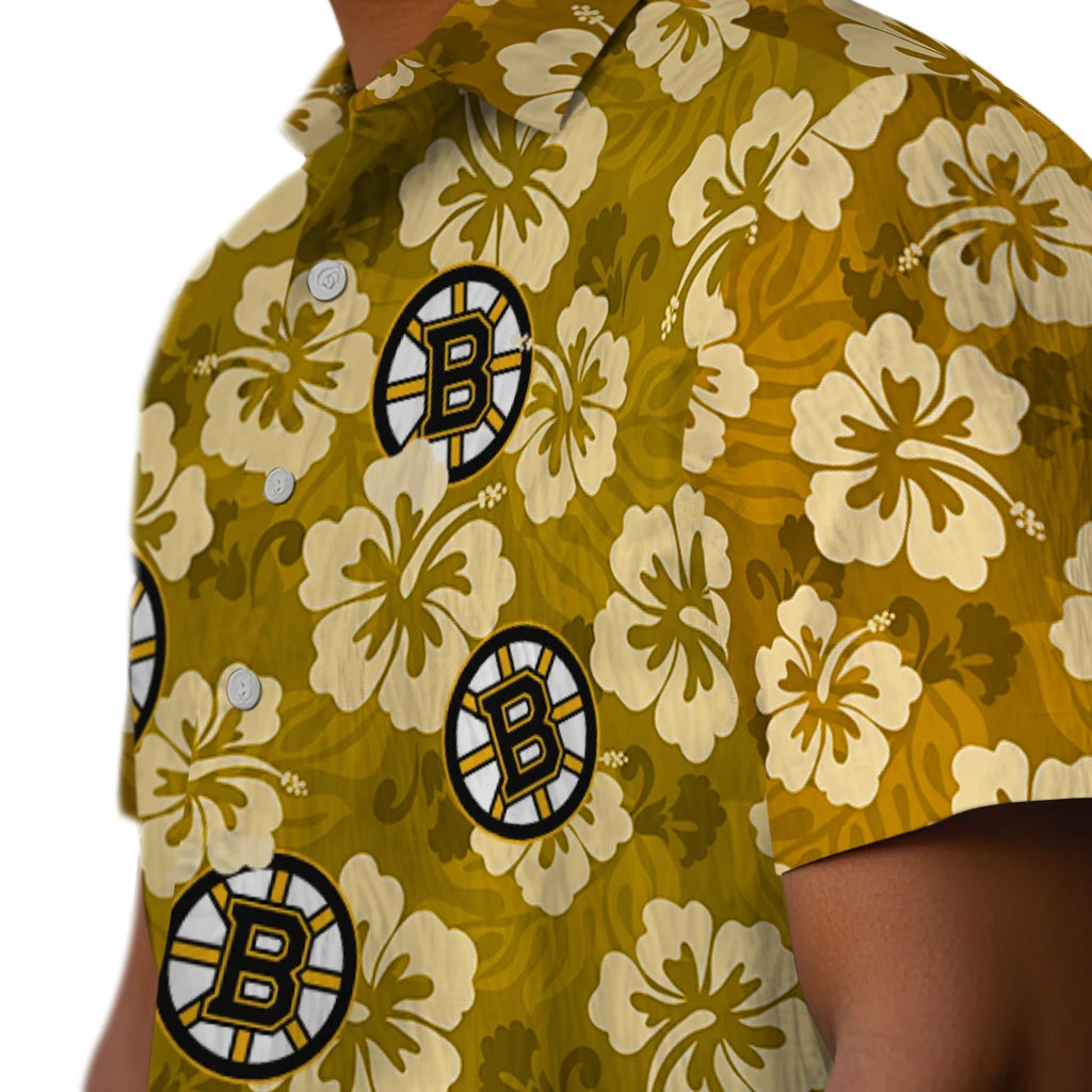 Boston Bruins Hawaiian Shirt - Hibiscus Cluster – Moonbestprint