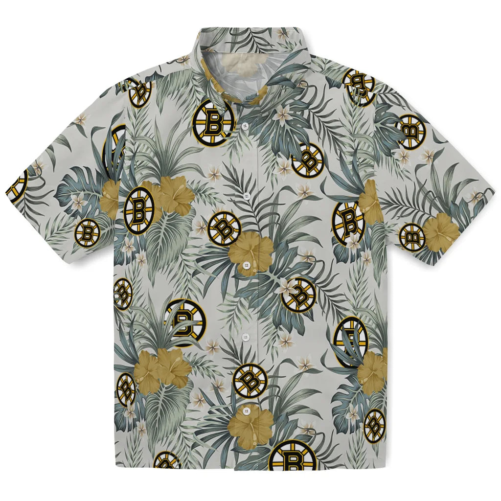 Boston Bruins Hawaiian Shirt - Hibiscus Designs – Moonbestprint