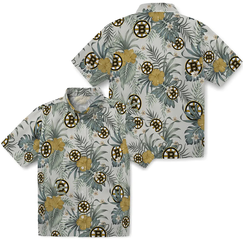 Boston Bruins Hawaiian Shirt - Hibiscus Designs – Moonbestprint