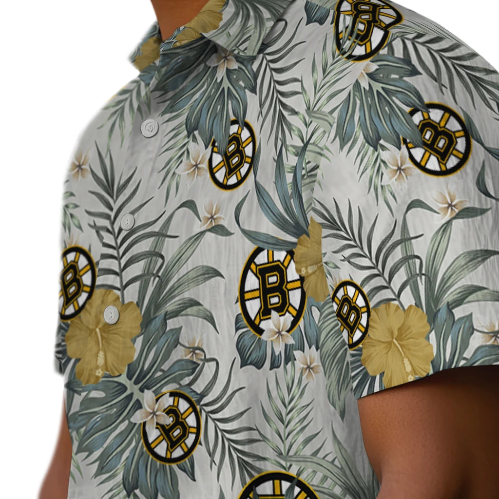 Boston Bruins Hawaiian Shirt - Hibiscus Designs – Moonbestprint