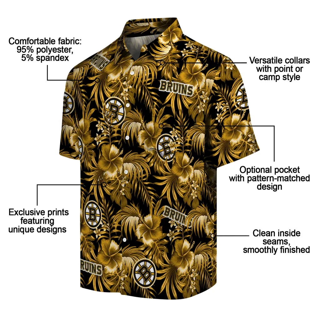 Boston Bruins Hawaiian Shirt - Hibiscus Exotic – Moonbestprint
