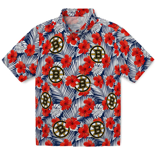 Boston Bruins Hawaiian Shirt - Hibiscus Fiesta - Moonbestprint
