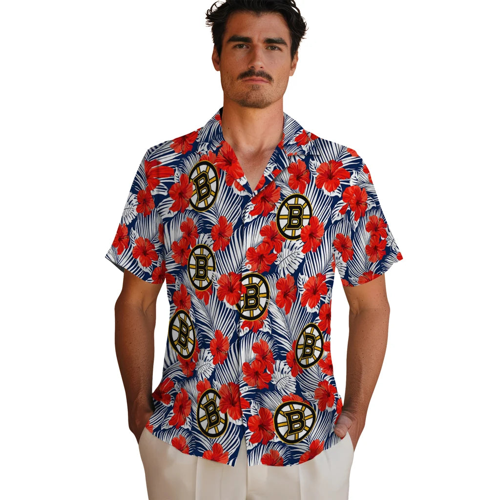 Boston Bruins Hawaiian Shirt - Hibiscus Fiesta – Moonbestprint