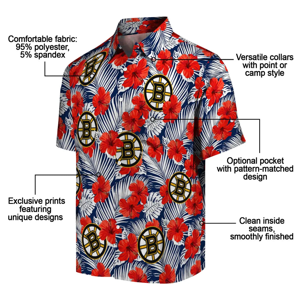 Boston Bruins Hawaiian Shirt - Hibiscus Fiesta – Moonbestprint