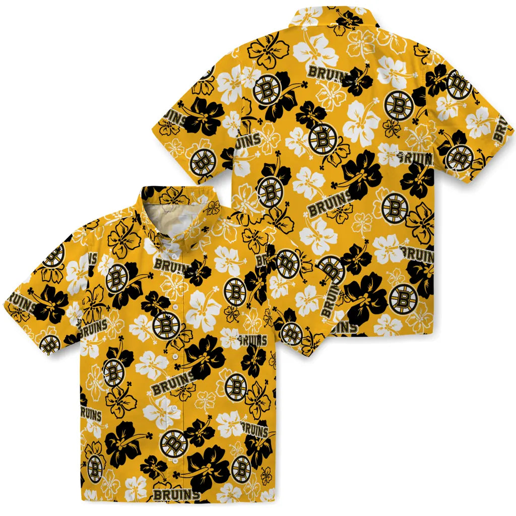 Boston Bruins Hawaiian Shirt - Hibiscus Flower Design – Moonbestprint