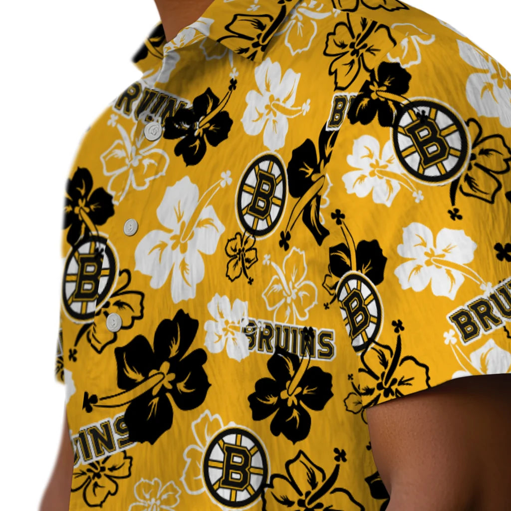 Boston Bruins Hawaiian Shirt - Hibiscus Flower Design – Moonbestprint