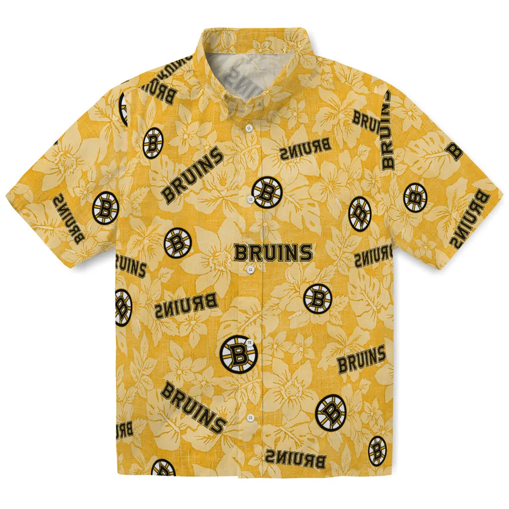 Boston Bruins Hawaiian Shirt - Hibiscus Oasis – Moonbestprint