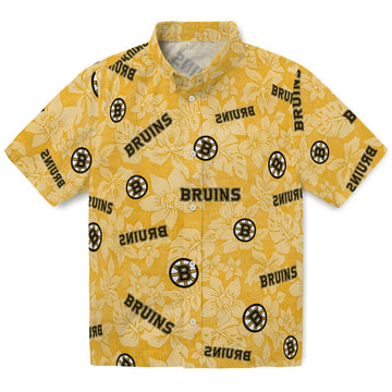 Boston Bruins Hawaiian Shirt - Hibiscus Oasis – Moonbestprint