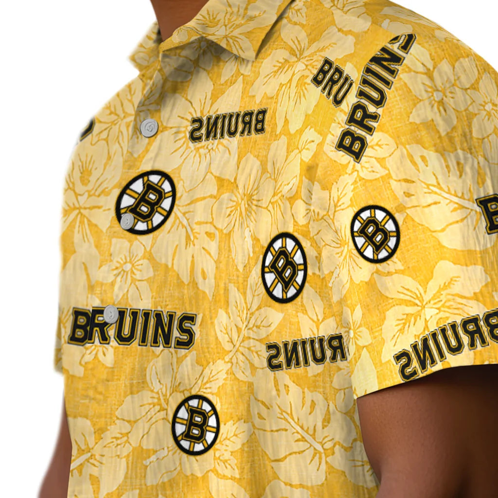 Boston Bruins Hawaiian Shirt - Hibiscus Oasis – Moonbestprint