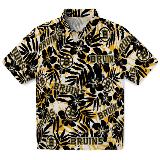 Boston Bruins Hawaiian Shirt - Hibiscus Overlay – Moonbestprint
