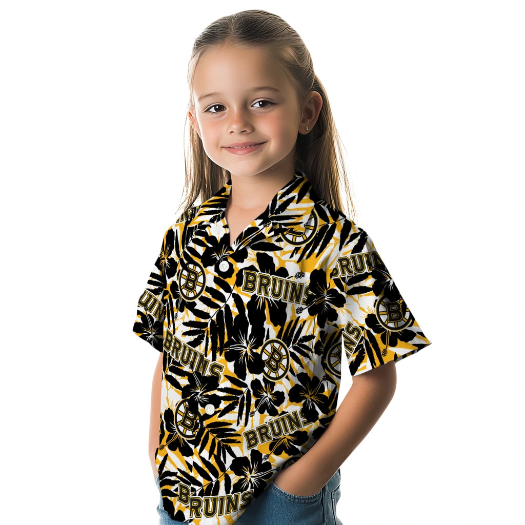 Boston Bruins Hawaiian Shirt - Hibiscus Overlay – Moonbestprint