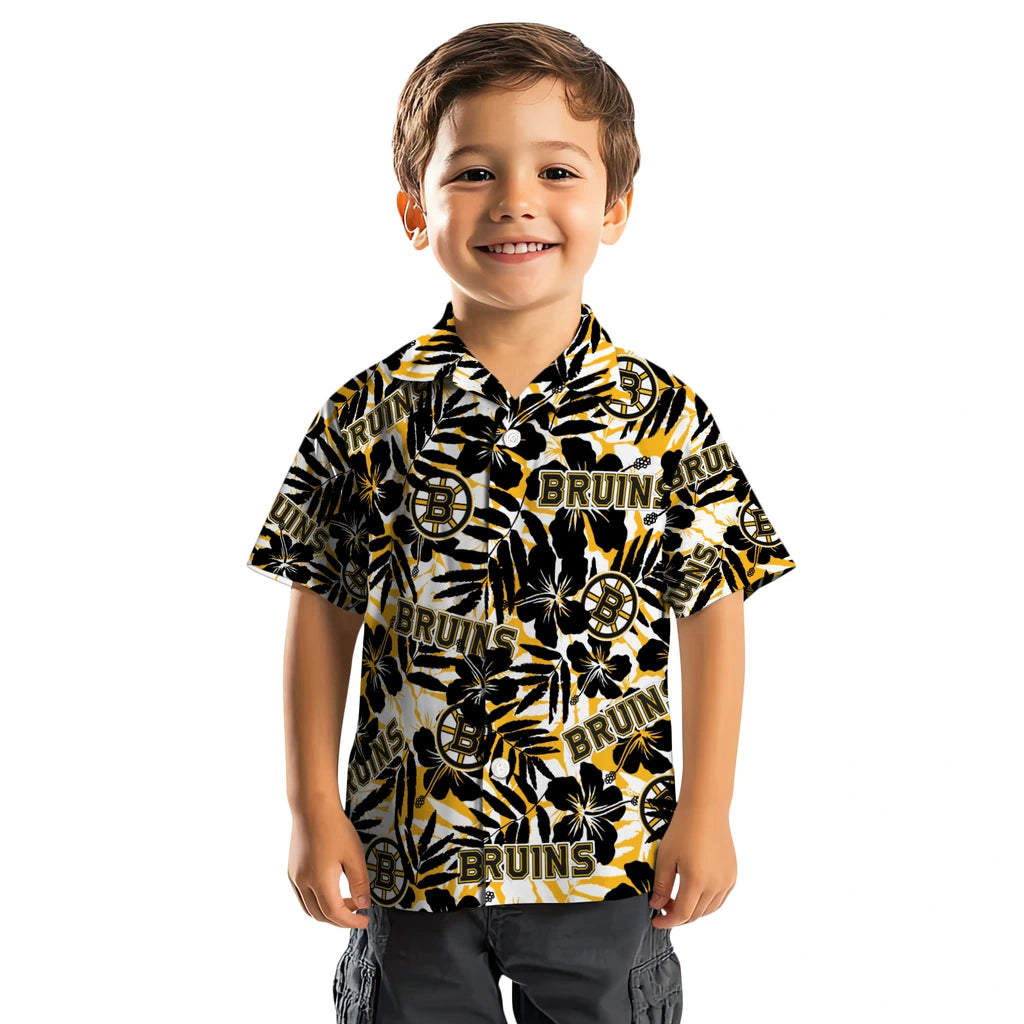Boston Bruins Hawaiian Shirt - Hibiscus Overlay – Moonbestprint