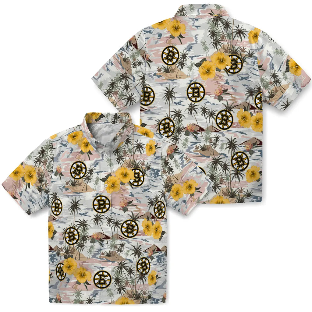 Boston Bruins Hawaiian Shirt - Hibiscus Seaside – Moonbestprint