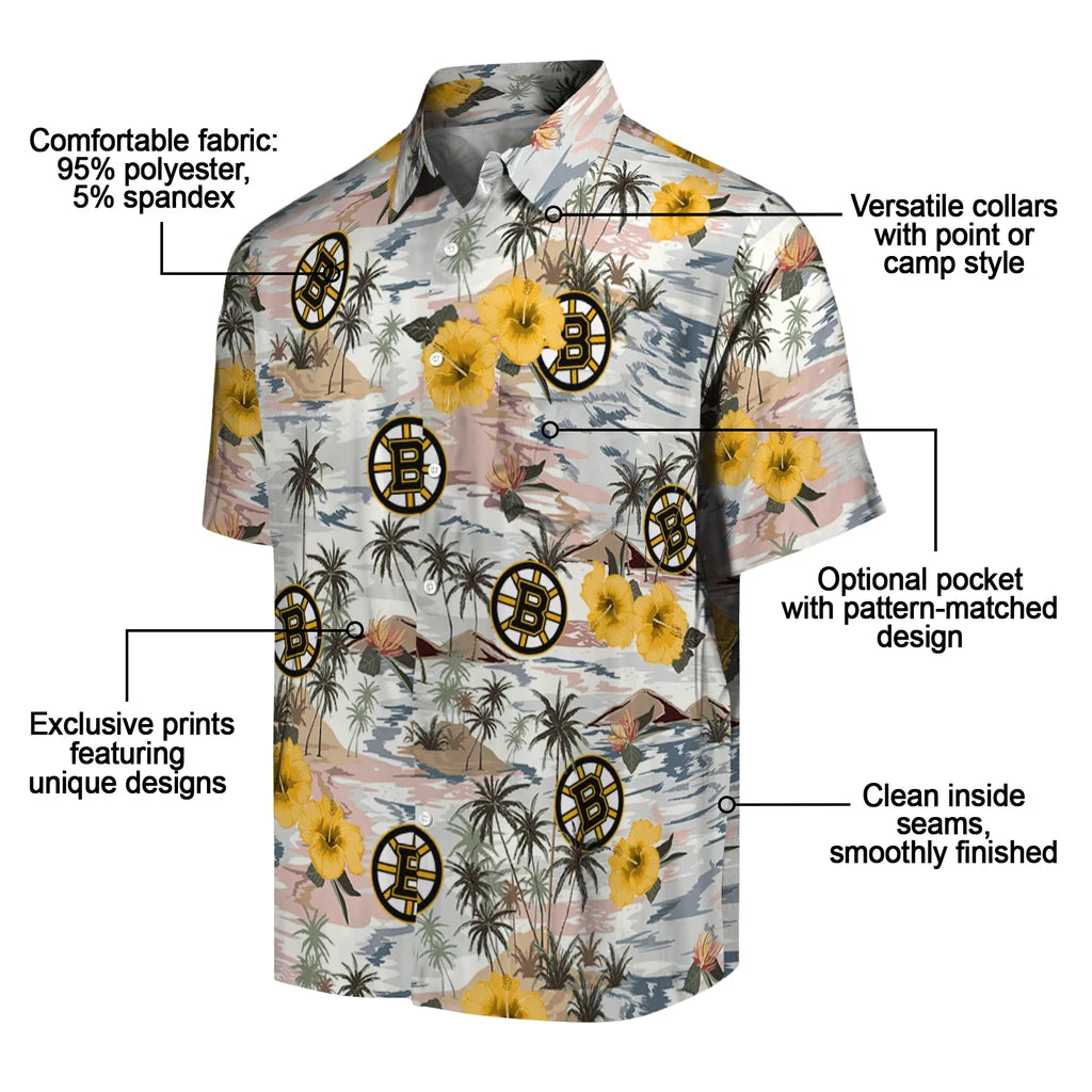 Boston Bruins Hawaiian Shirt - Hibiscus Seaside – Moonbestprint
