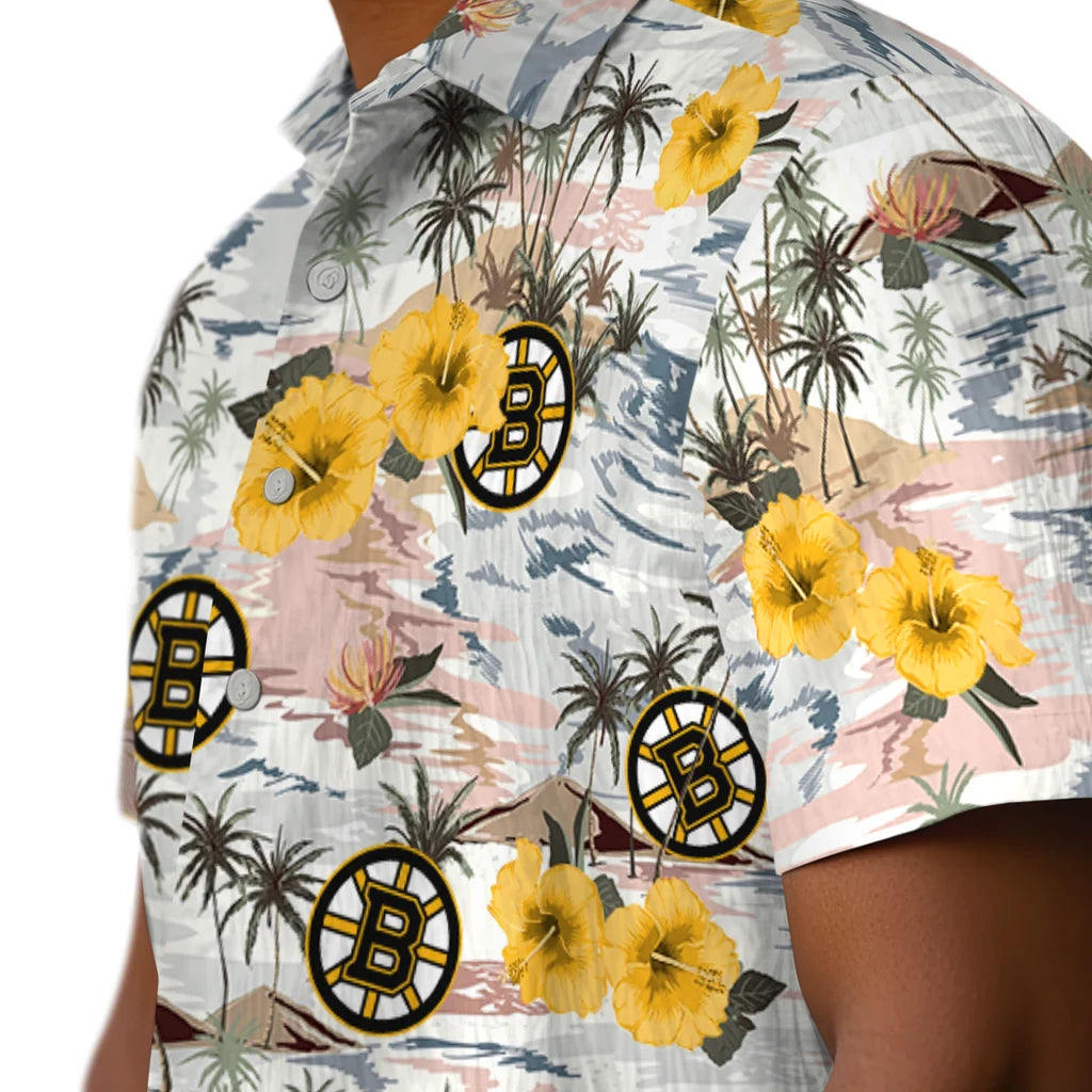 Boston Bruins Hawaiian Shirt - Hibiscus Seaside – Moonbestprint