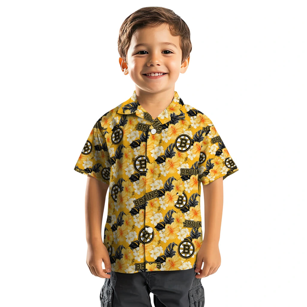 Boston Bruins Hawaiian Shirt - Hibiscus Tropics – Moonbestprint