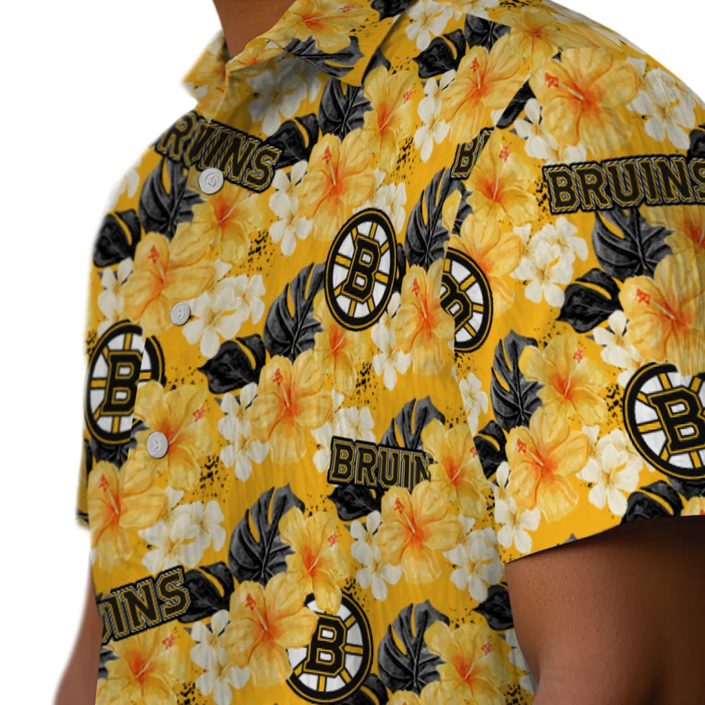 Boston Bruins Hawaiian Shirt - Hibiscus Tropics – Moonbestprint